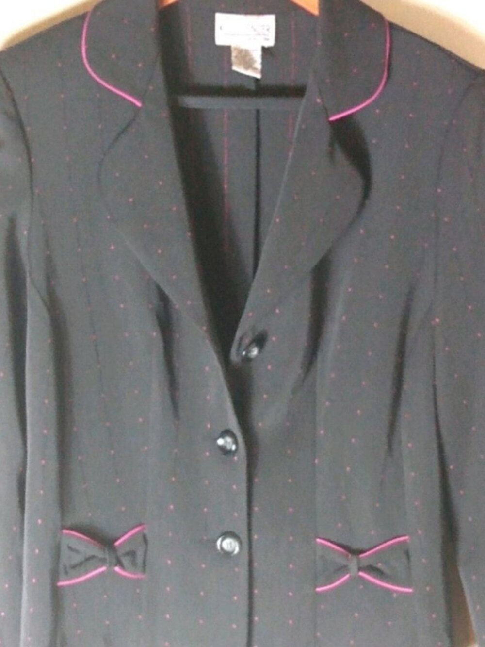 K.C. Spencer 10 Black Pink Trim Jacket Blazer